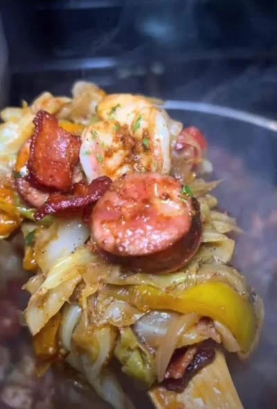 Delicious Cajun Chicken and Sausage Gumbo served in a bowl