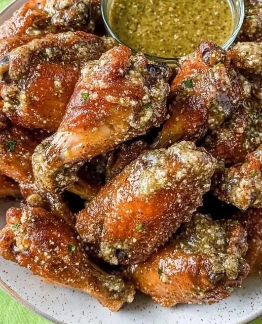 Cowboy Butter Chicken Wings garnished with herbs and spices