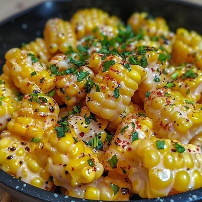 Delicious Honey Butter Skillet Corn served in a skillet with fresh ingredients