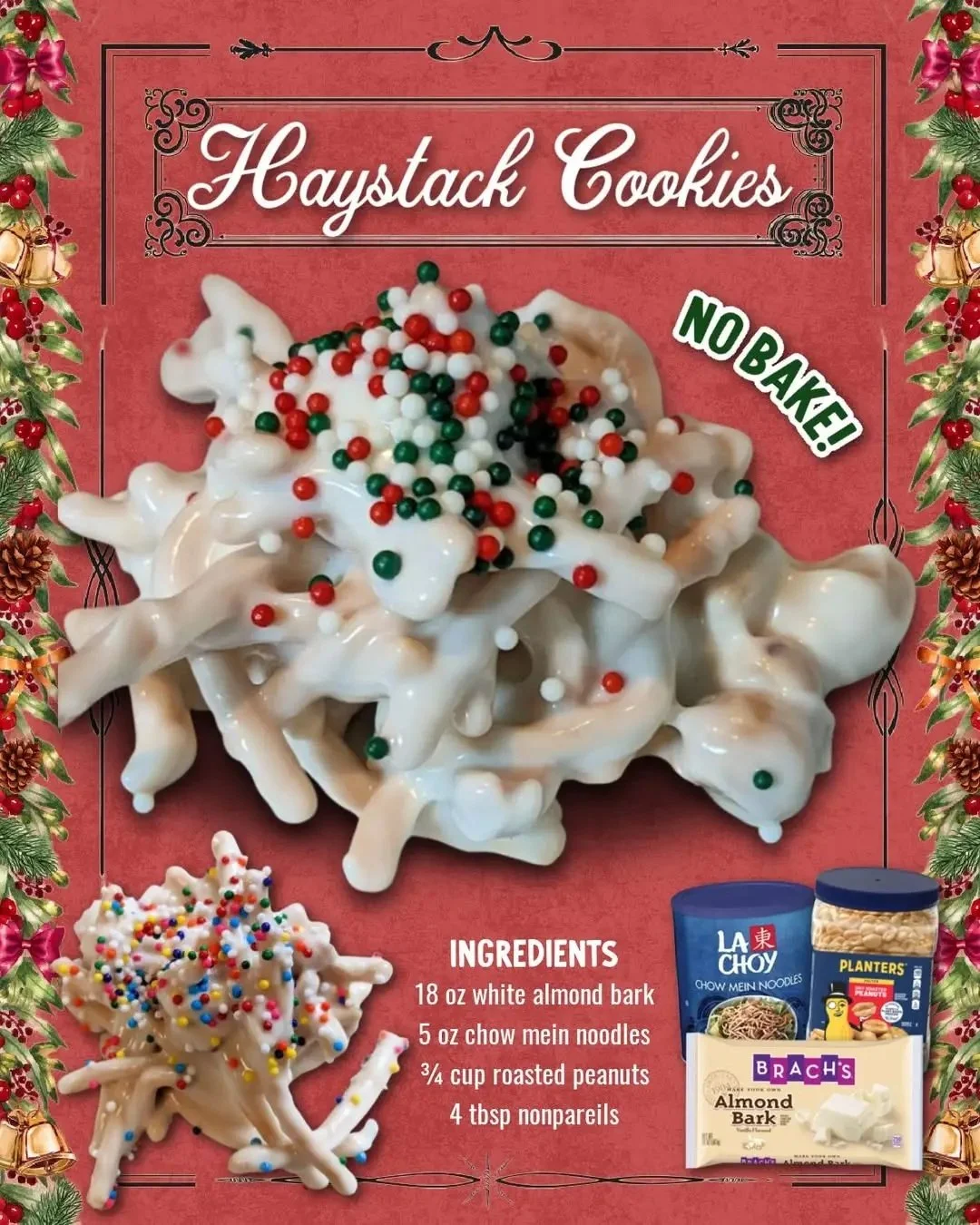 White Chocolate Haystacks: The Easiest No-Bake Christmas Treat Delicious White Chocolate Haystacks no-bake Christmas treat