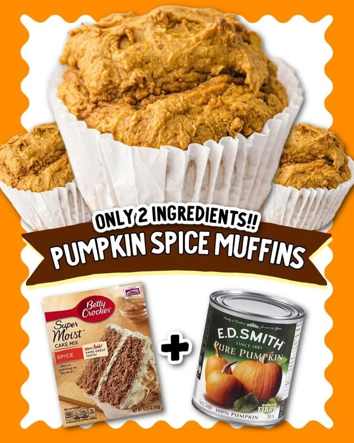 Delicious 2-ingredient pumpkin spice muffins baked to perfection