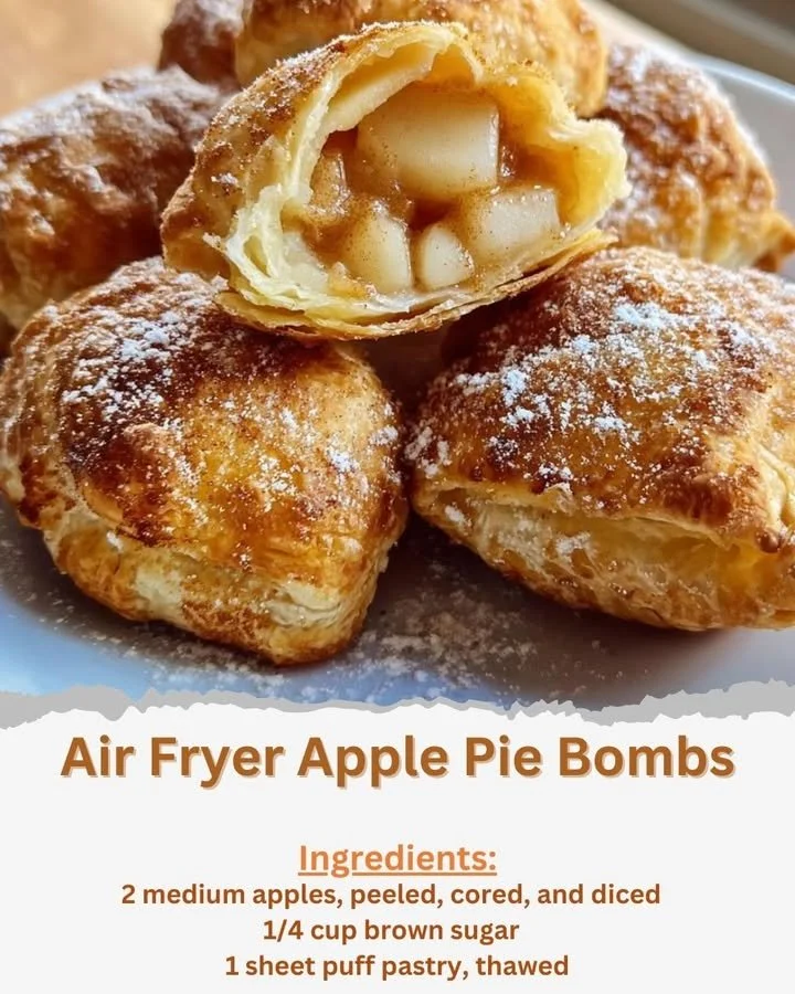 Air Fryer Apple Pie Bombs Delicious Air Fryer apple pie bombs with flaky crust and apple filling
