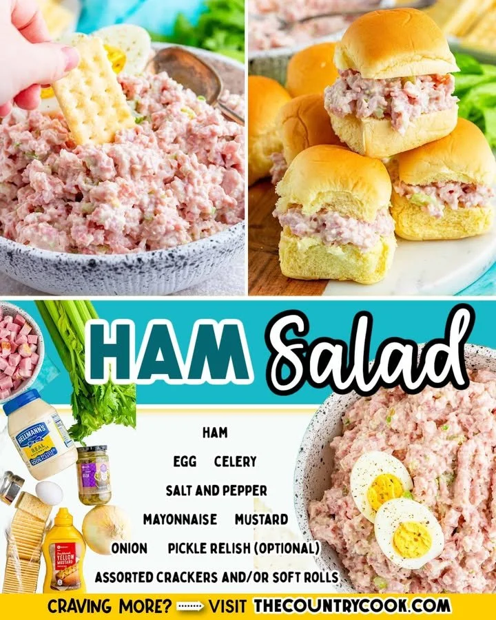 Best Ham Salad Delicious homemade ham salad in a bowl with fresh ingredients