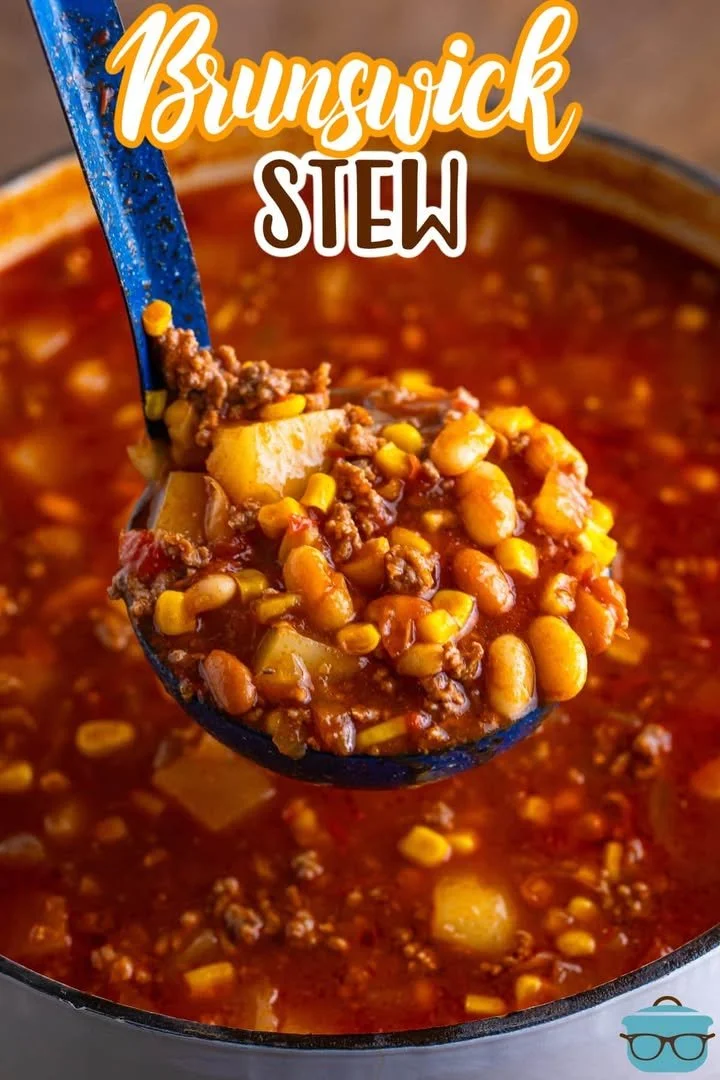 Delicious bowl of Brunswick Stew with vegetables and meat