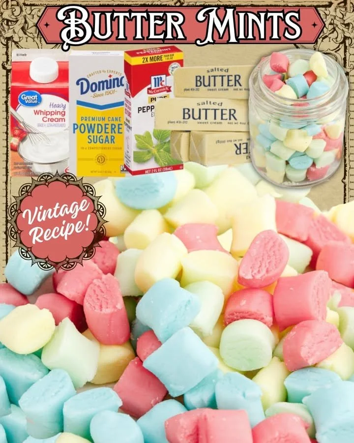 Butter Mints A bowl of creamy butter mints, perfect for sweetening events and gatherings.