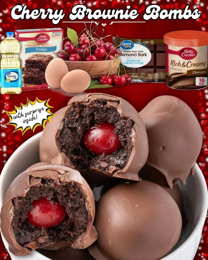 Cherry Brownie Bombs Delicious Cherry Brownie Bombs featuring rich chocolate and fresh cherries