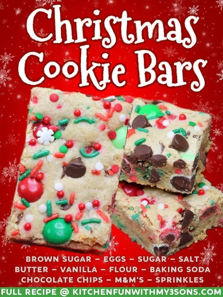 Christmas Cookie Bars Delicious Christmas Cookie Bars decorated for the holiday season
