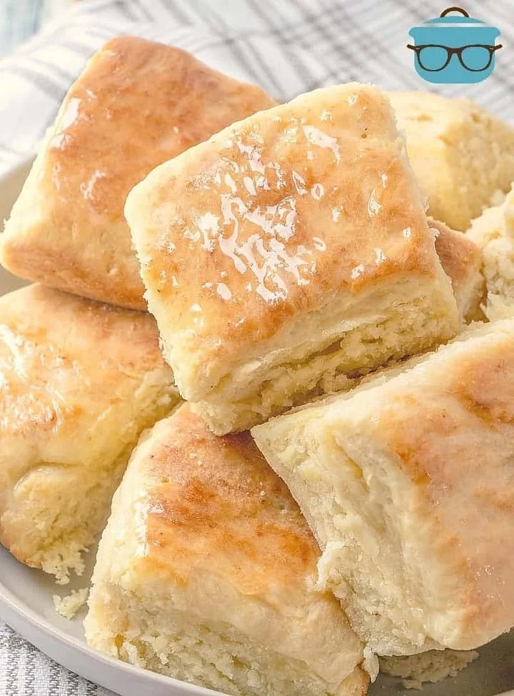 Delicious homemade easy yeast rolls fresh out of the oven.