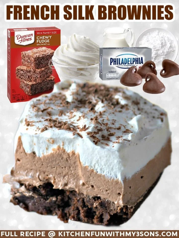 French Silk Brownies Delicious French Silk Brownies topped with chocolate ganache