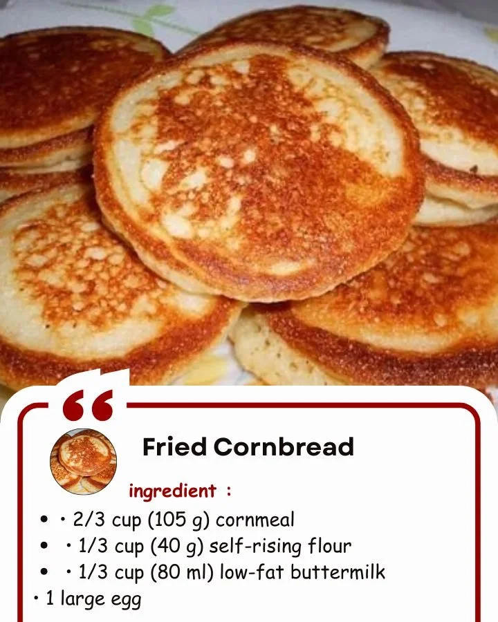 Fried Cornbread – Southern Cornmeal Hoecakes Golden brown Fried Cornbread hoecakes served on a plate
