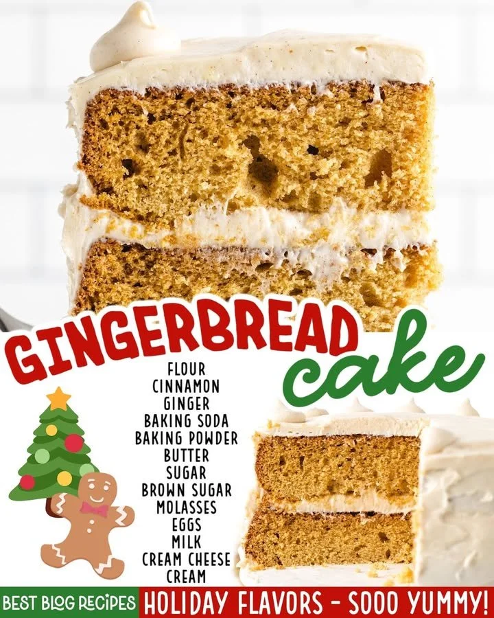 Delicious homemade gingerbread cake served on a festive plate