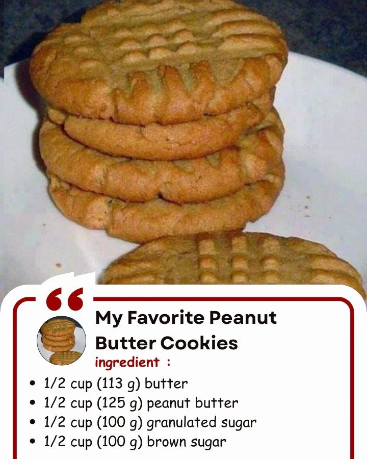 My Favorite Peanut Butter Cookies Delicious homemade peanut butter cookies on a plate