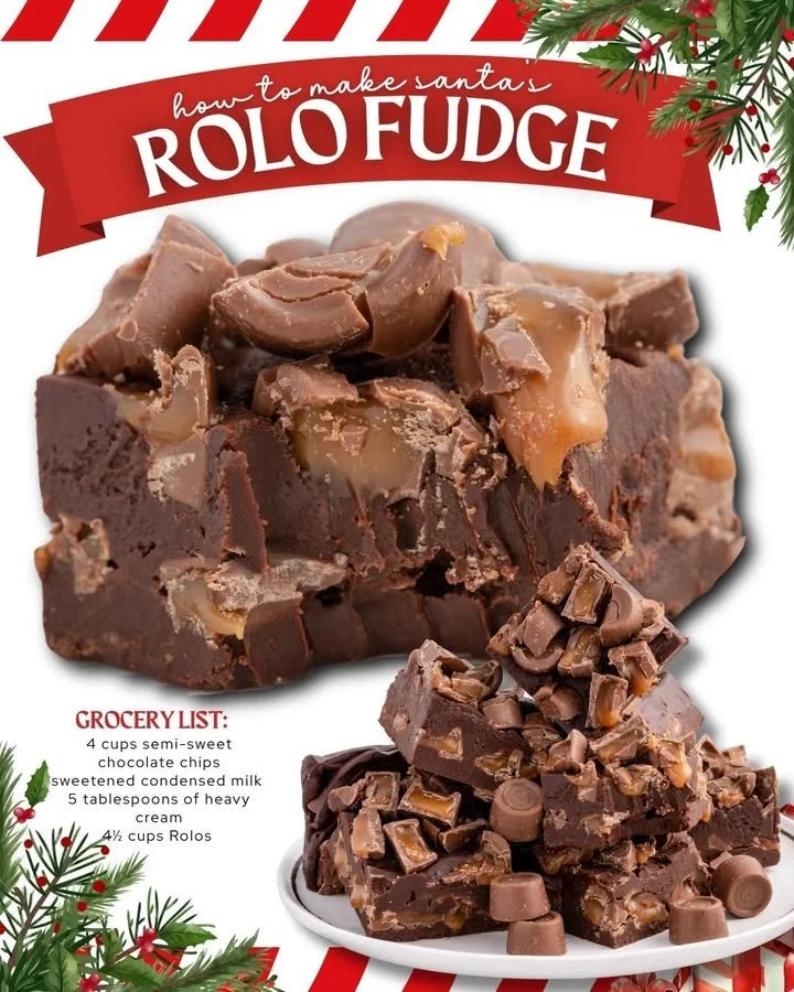 Rolo Fudge Delicious homemade Rolo fudge dessert with caramel and chocolate flavors