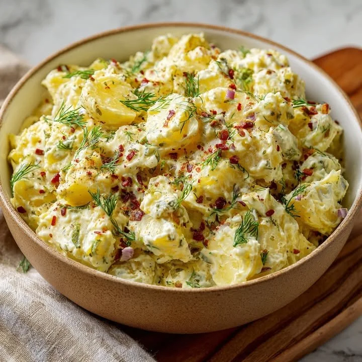 Best Potato Salad Creamy and delicious best potato salad served in a bowl with fresh herbs.