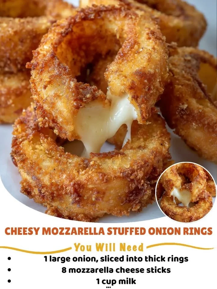 Cheesy Mozzarella Stuffed Onion Rings