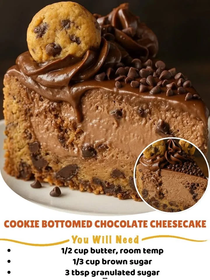 Cookie Bottomed Chocolate Cheesecake