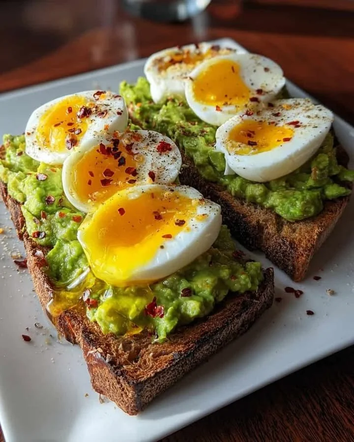Creamy Avocado Toast with Jammy Soft-Boiled Eggs