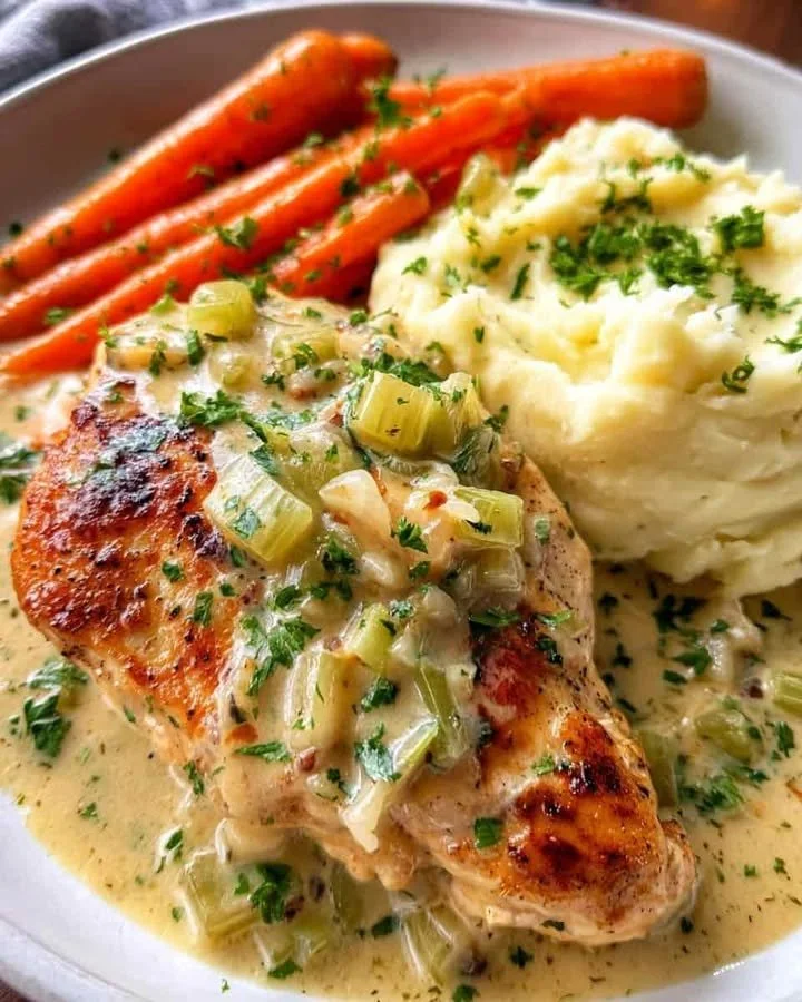 Creamy Smothered Chicken with Mashed Potatoes