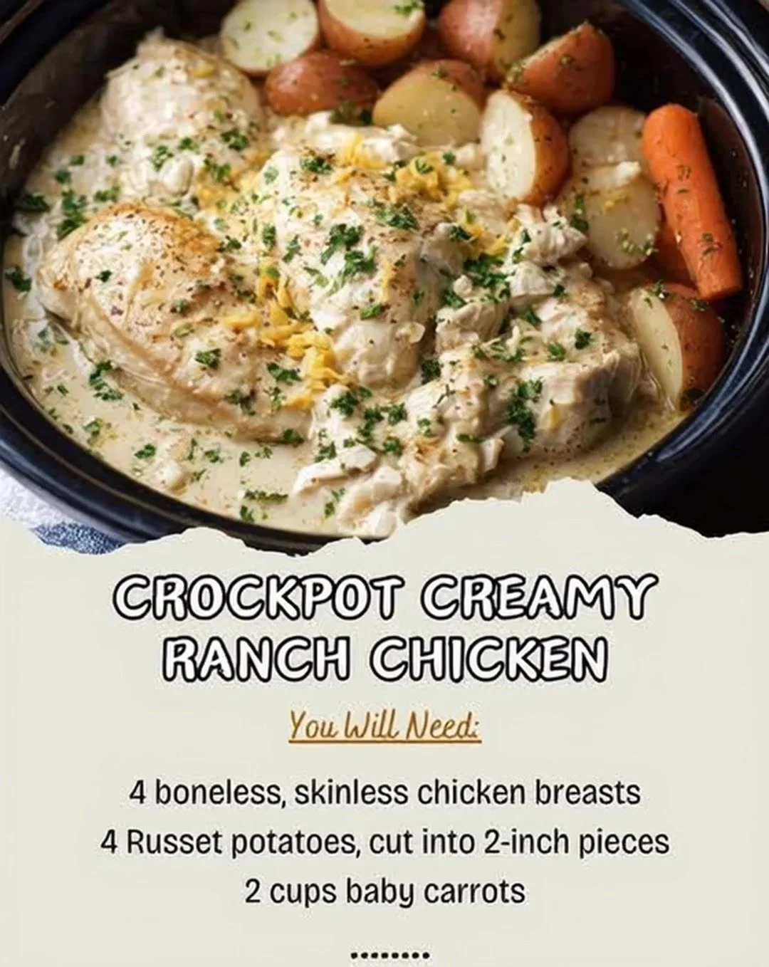 Crockpot Creamy Ranch Chicken