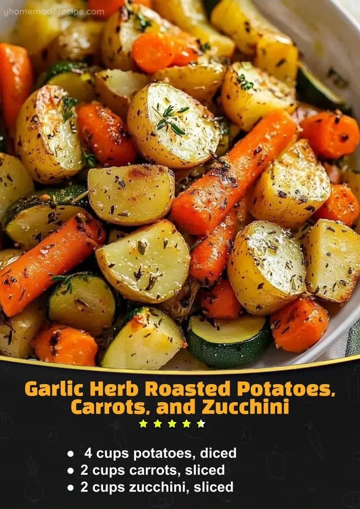 Garlic Herb Roasted Potatoes, Carrots, and Zucchini