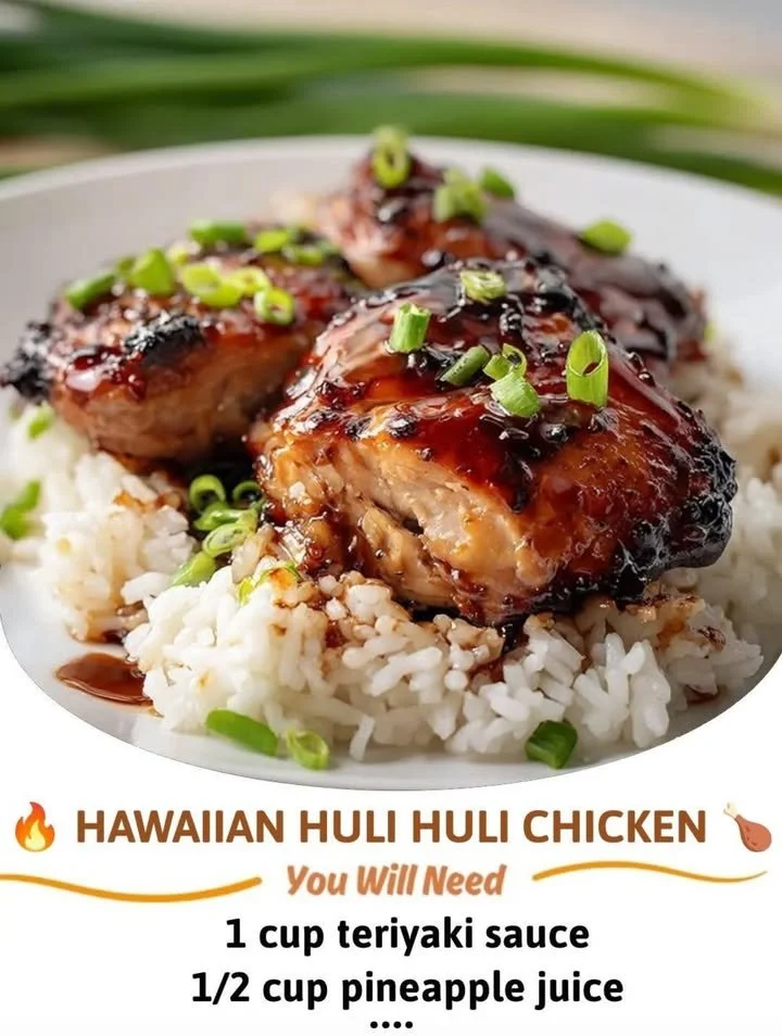 Grilled Hawaiian Huli Huli Chicken marinated with a savory sauce