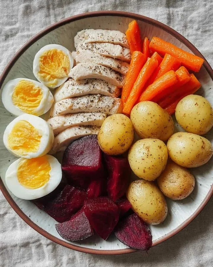 Lean & Clean Protein Power Plate featuring various lean proteins and vegetables.