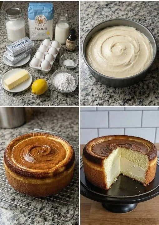 Slice of Million Dollar Cream Cheese Cake with creamy frosting and garnishes