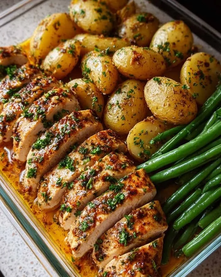Roasted Chicken Tenderloin with Herb Potatoes & Green Beans