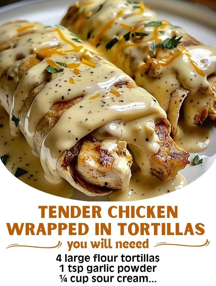 Tender Chicken Wraps with Cheese Sauce